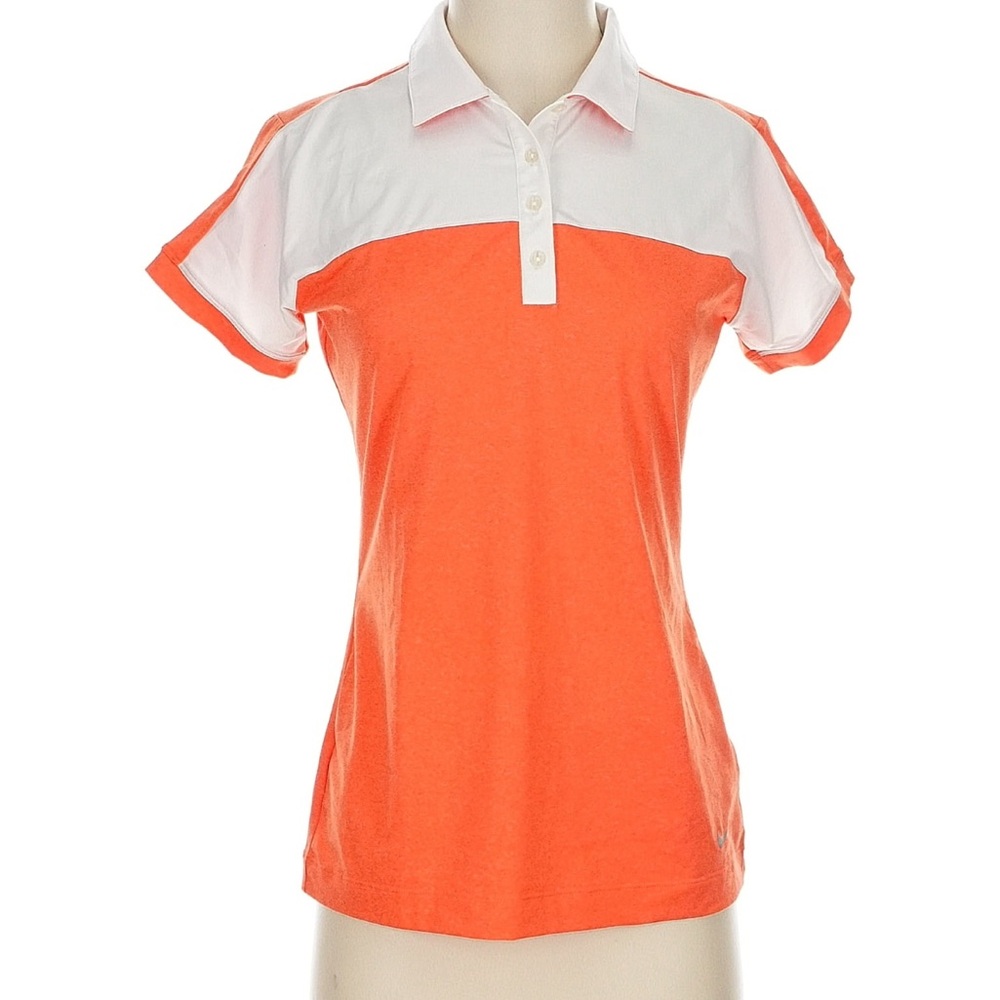 Nike Golf Women's Orange and White Polo Shirt Size S